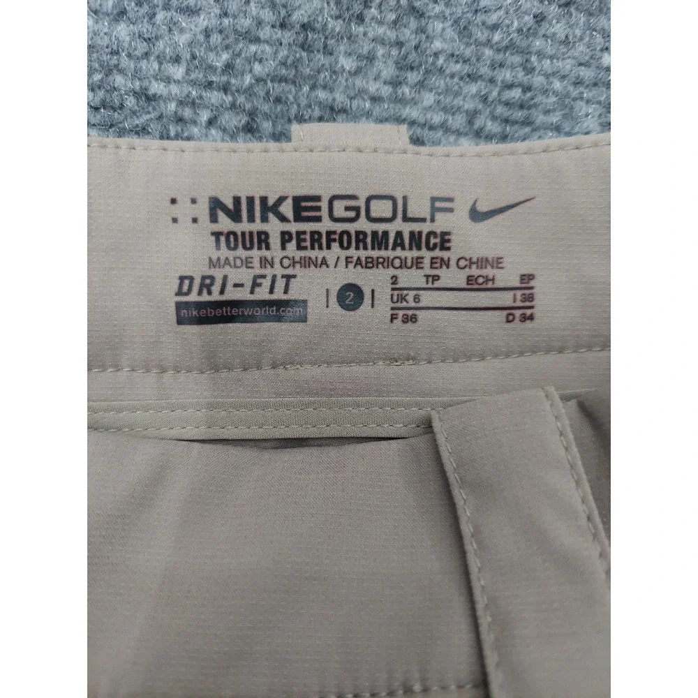 Nike Golf Skort Skirt Womens 2 Beige Tour‎ Performance Logo Stretch Pickleball